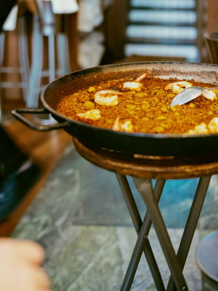 A pan of paella